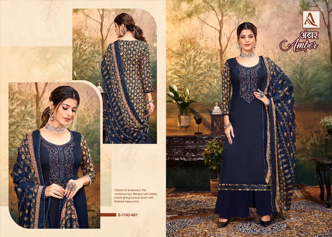 Alok Amber Fancy Embroidered Wholesale Dress Material Catalog